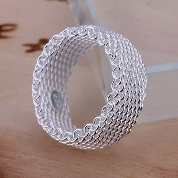 Jewelry - 925 stamped mesh ring size 6  7 8